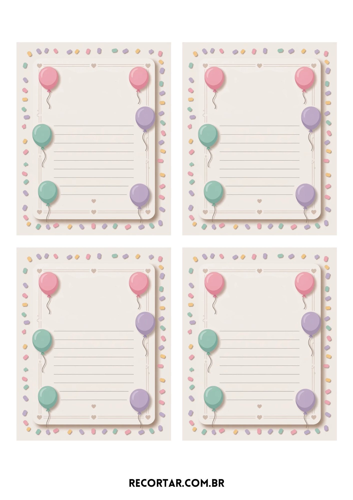 Cartões de Aniversário Para Imprimir – 43 Modelos Grátis – Recortar