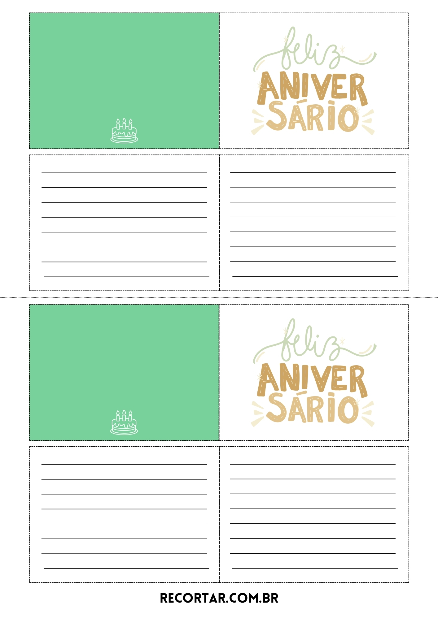 Cartões de Aniversário Para Imprimir – 43 Modelos Grátis – Recortar